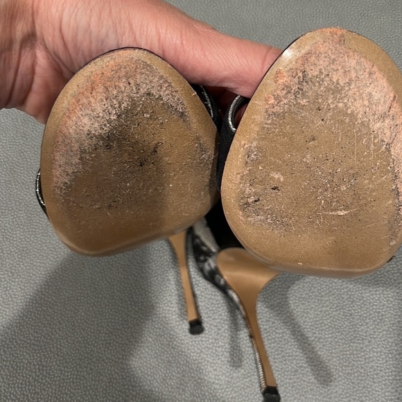 Nicholas KIRKWOOD 🖤 black suede, lace & silver 4 in. strappy heels EUC size 35 - Picture 14 of 14